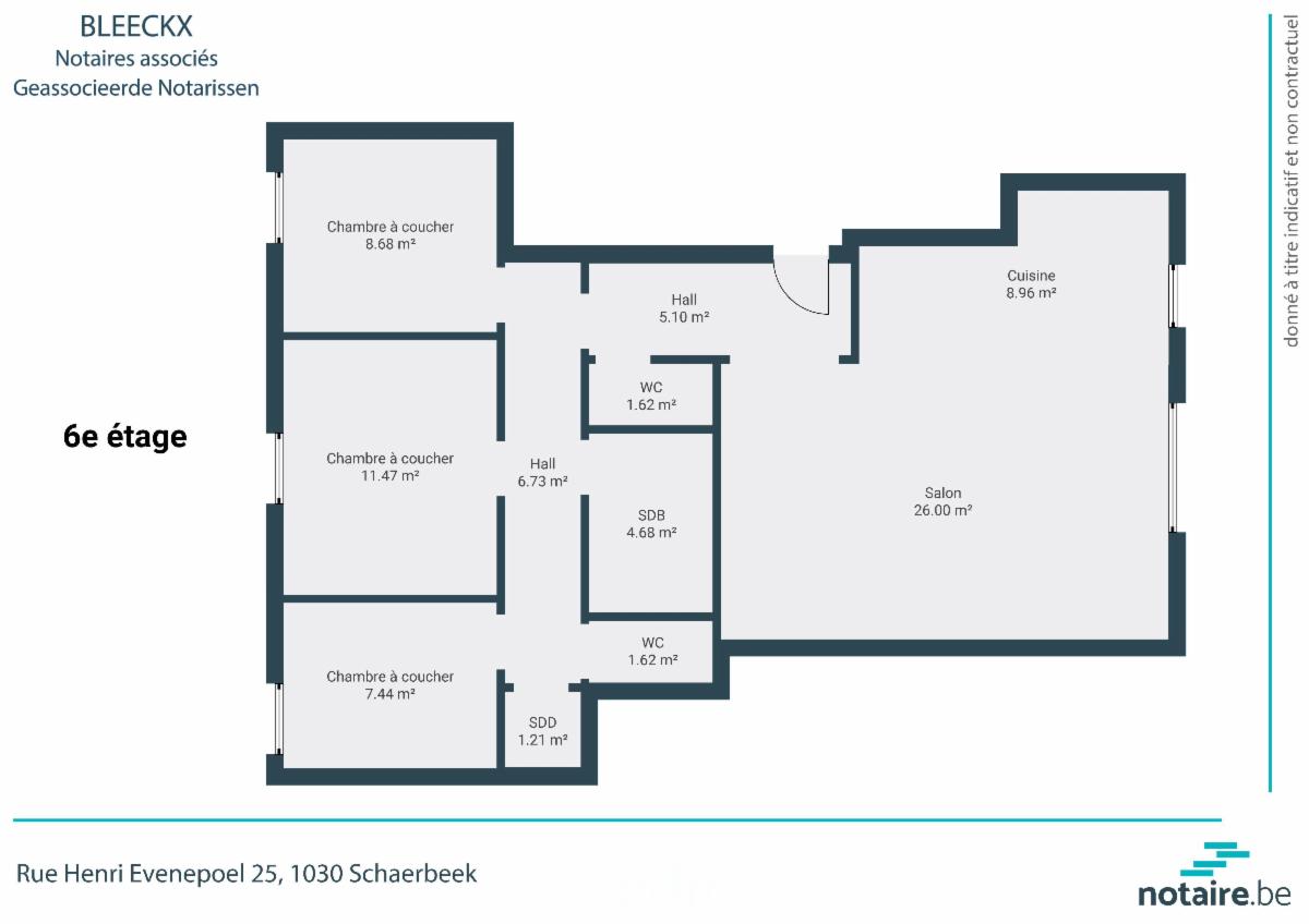 photo 2 du bien Appartement 3 ch. au 6e ét. à rénover entièrement