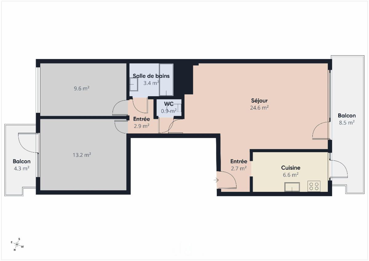 photo 30 du bien Appartement type « 2 ch. » au 8e ét. + caves n°s 3 et 4 