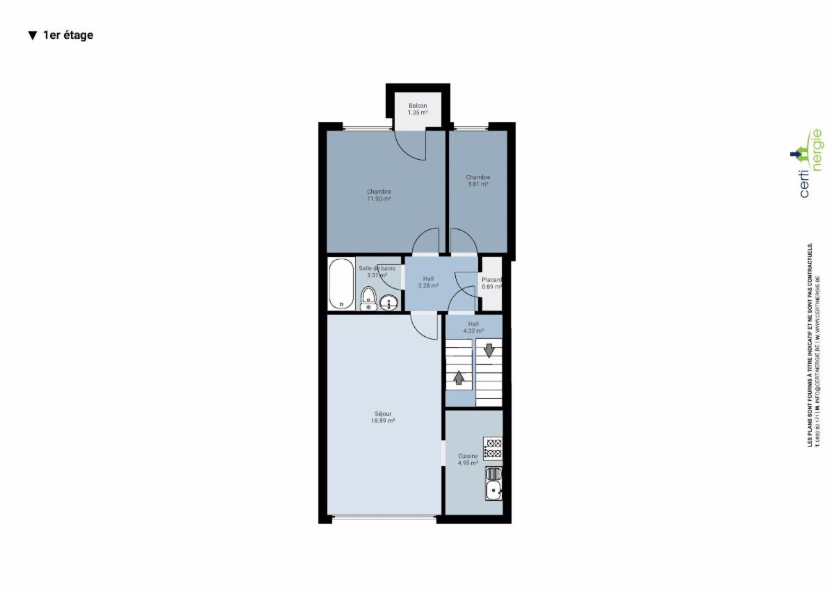 photo 9 du bien Lot 3 : Appartement au 1e ét., 3 caves + garage au rdc(lot2)